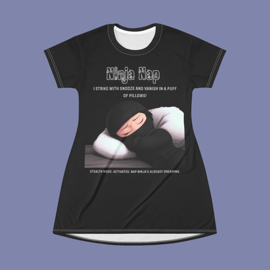 Ninja Nap T-Shirt Dress - Perfect for Relaxation and Lounging